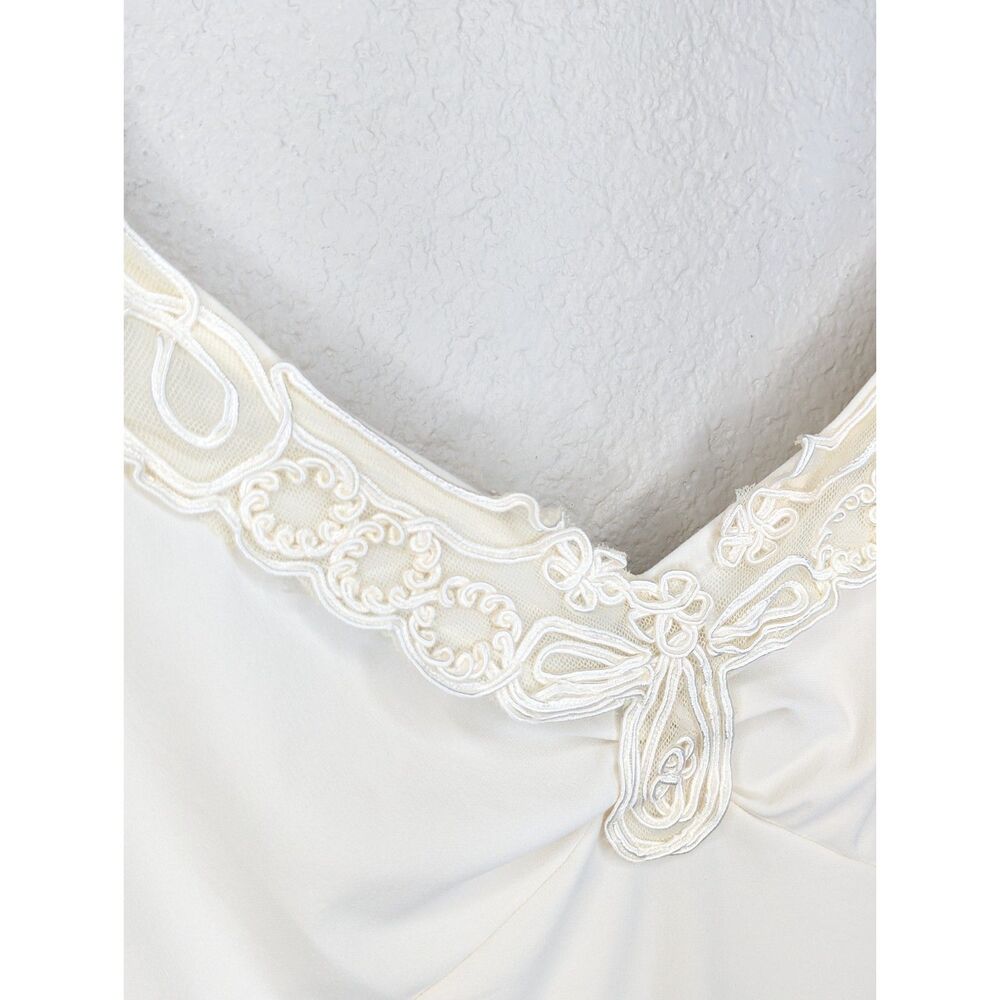 VTG Ivory Babydoll Camisole Top Sz M Feminine Regency Cottage Victorian Romantic - Picture 4 of 6